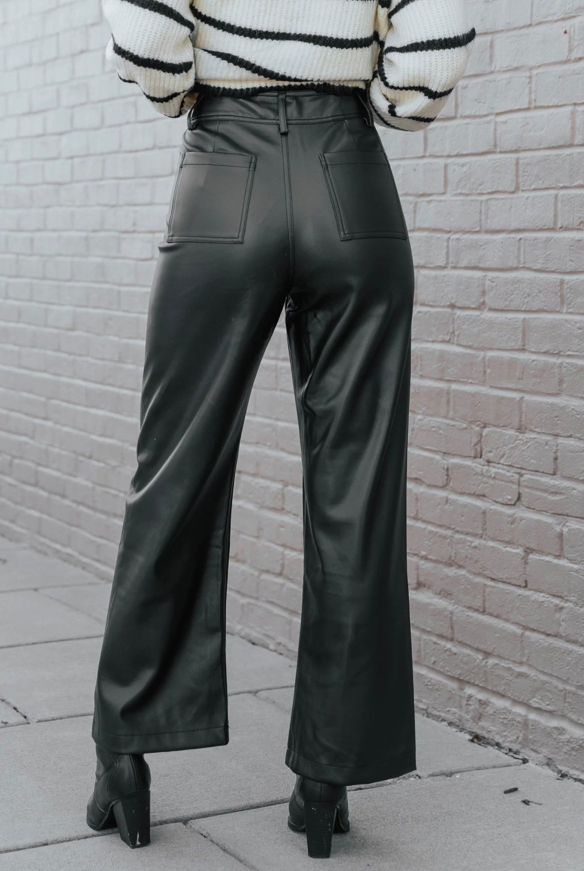 leather wide straight leg trousers – Alpine Lily Boutique