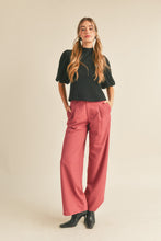 Load image into Gallery viewer, samantha high waisted trousers | raspberry cream
