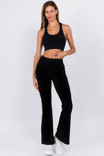 Load image into Gallery viewer, remy flare yoga pants | raw edge hem
