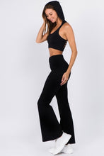 Load image into Gallery viewer, remy flare yoga pants | raw edge hem
