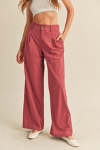 Load image into Gallery viewer, samantha high waisted trousers | raspberry cream
