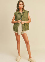 Load image into Gallery viewer, everly denim vest | olive
