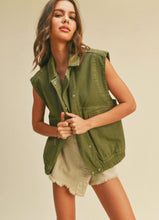 Load image into Gallery viewer, everly denim vest | olive
