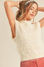 Load image into Gallery viewer, charlotte scalloped trim sleeveless sweater
