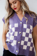Load image into Gallery viewer, jenny checkered sleeveless cardigan

