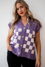 Load image into Gallery viewer, jenny checkered sleeveless cardigan
