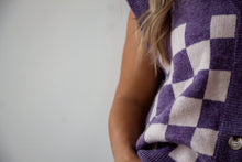 Load image into Gallery viewer, jenny checkered sleeveless cardigan
