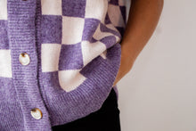 Load image into Gallery viewer, jenny checkered sleeveless cardigan
