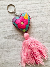 Load image into Gallery viewer, handmade heart tassel keychains
