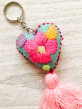 Load image into Gallery viewer, handmade heart tassel keychains
