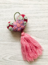 Load image into Gallery viewer, handmade heart tassel keychains
