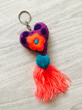 Load image into Gallery viewer, handmade heart tassel keychains
