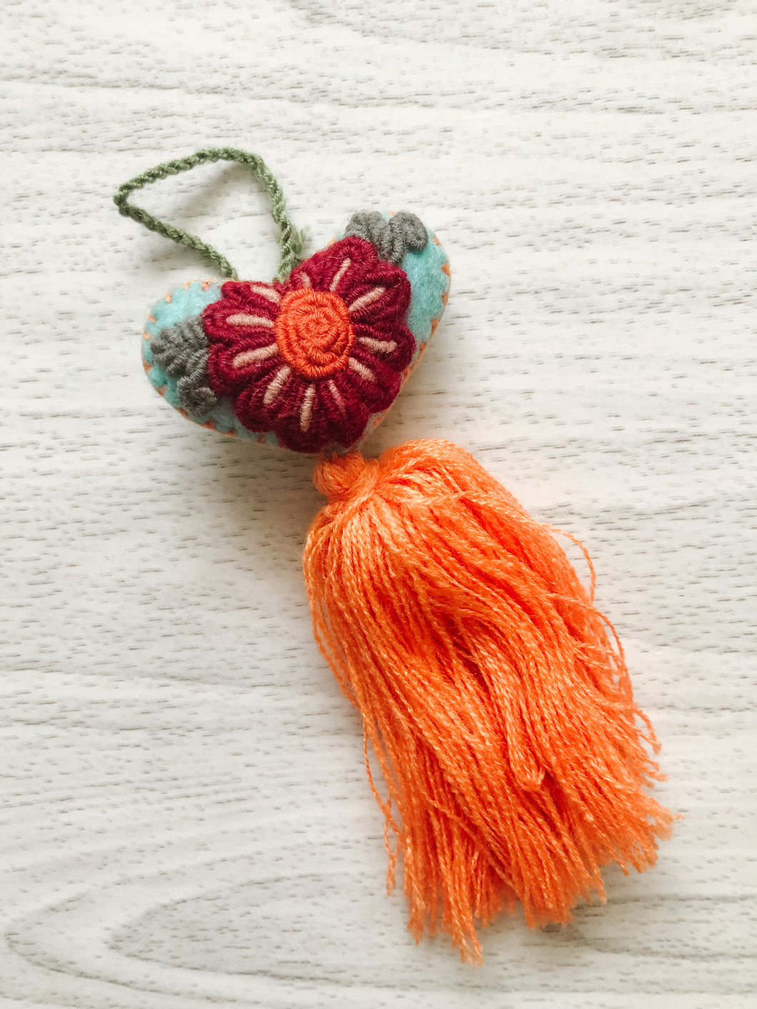 handmade heart tassel keychains
